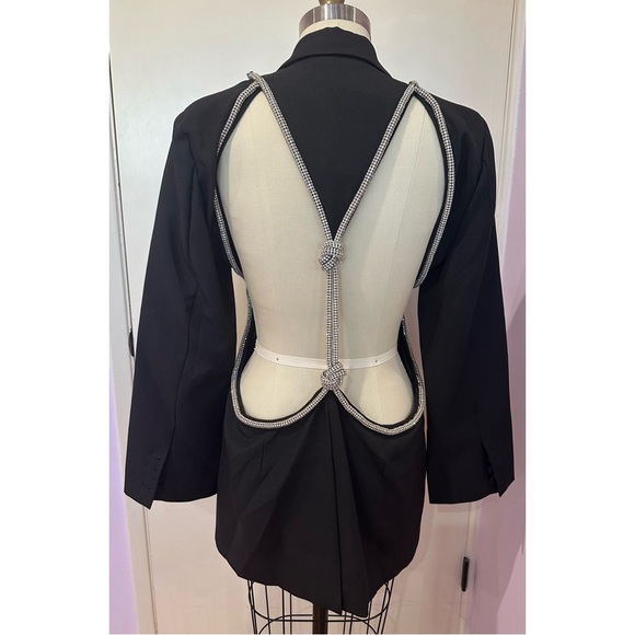 YG Collection Rhinestone Open Back Blazer - Picture 8 of 9